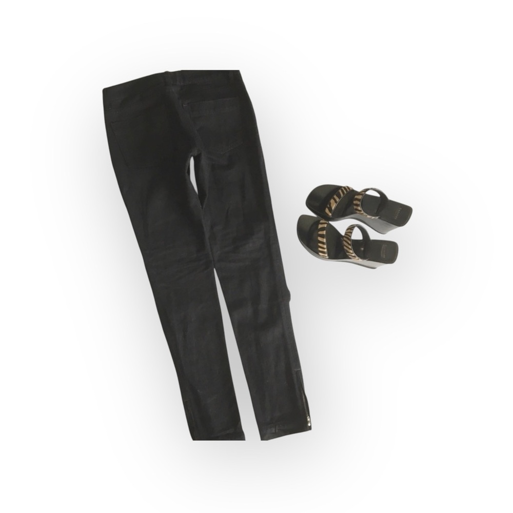 LF Carmar ❉ Skinny Shredded Rips Stretch Jeans ❉ Lace Patches ❉ Jet Black ❉ 25 ❉ - Picture 4 of 16